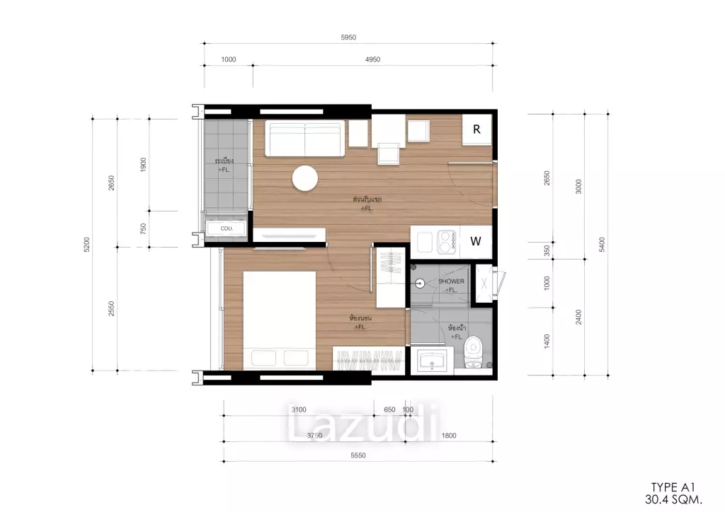 1 Bed 1 Bath 31.22 SQ.M. Dolce Lasalle