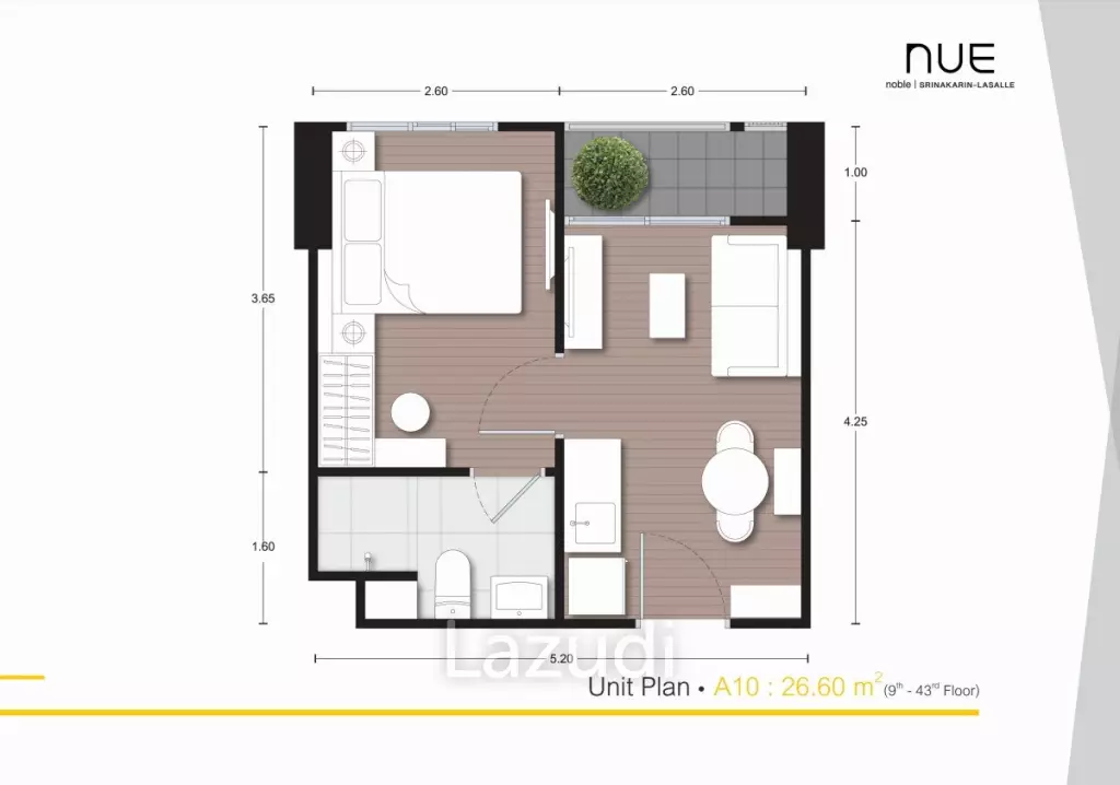 1 Bed 26.82 SQ.M. Nue Noble Srinakarin-Lasalle