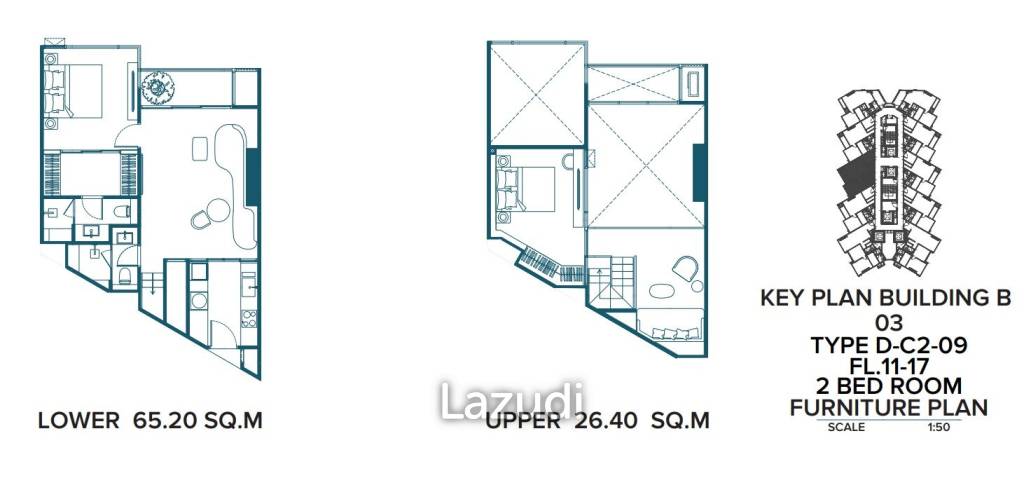 2 Bed 1 Bath 91.6 SQ.M. Origin Thonglor World