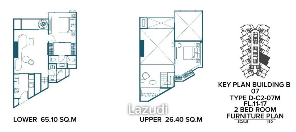 2 Bed 1 Bath 91.5 SQ.M. Origin Thonglor World