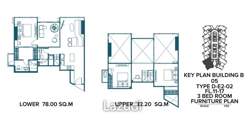 3 Bed 2 Bath 110.2 SQ.M. Origin Thonglor World