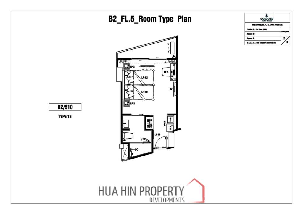1 Bed 1 Bath 28.57 SQ.M. CARAPACE Huahin-Khaotao