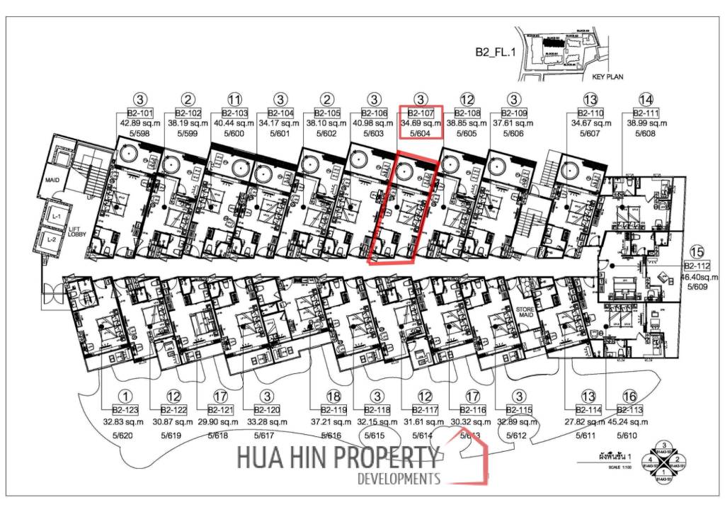 1 Bed 1 Bath 34.69 SQ.M. CARAPACE Huahin-Khaotao