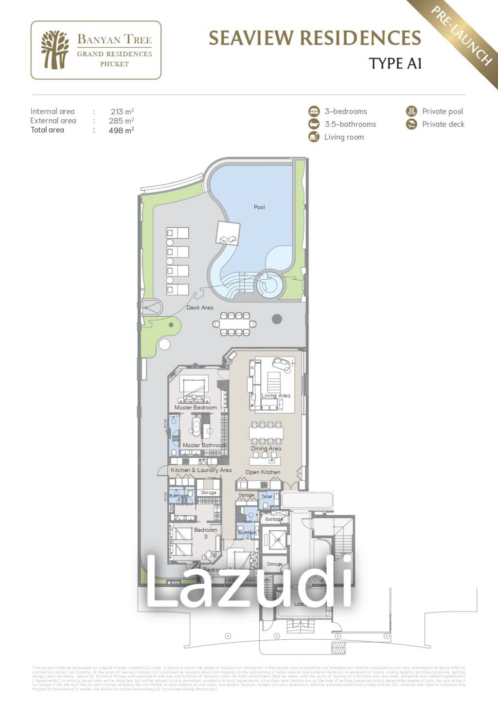 3Bed 3Bath 213 SQ.M Banyan Tree Grand Residences