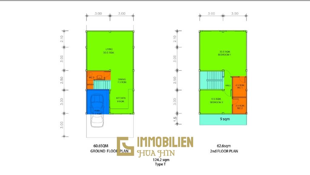 Townhome 2 Bed 3 Bath 126 SQ.M Amity Lakes