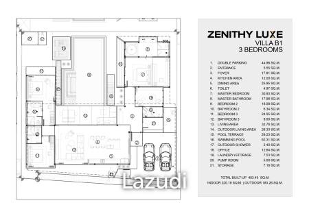 3 Bed 4 Bath 403.45 SQ.M. Zenithy Luxe