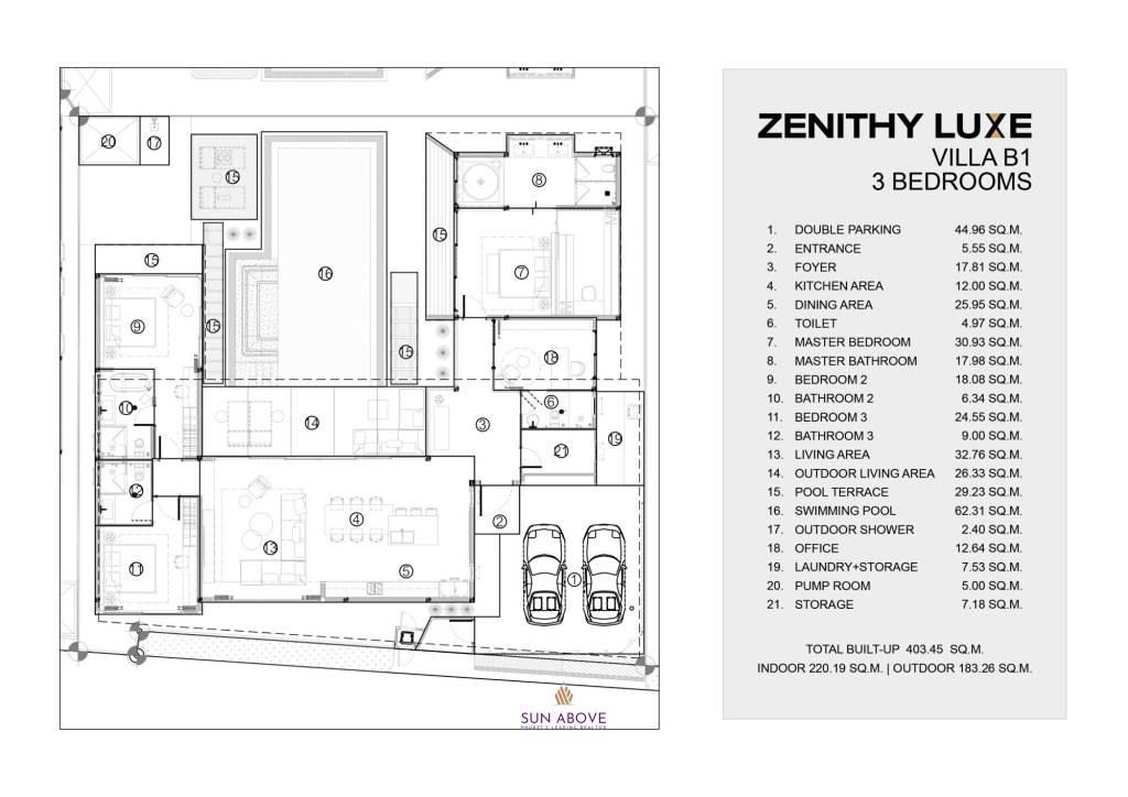 3 Bed 4 Bath 403.45 SQ.M. Zenithy Luxe