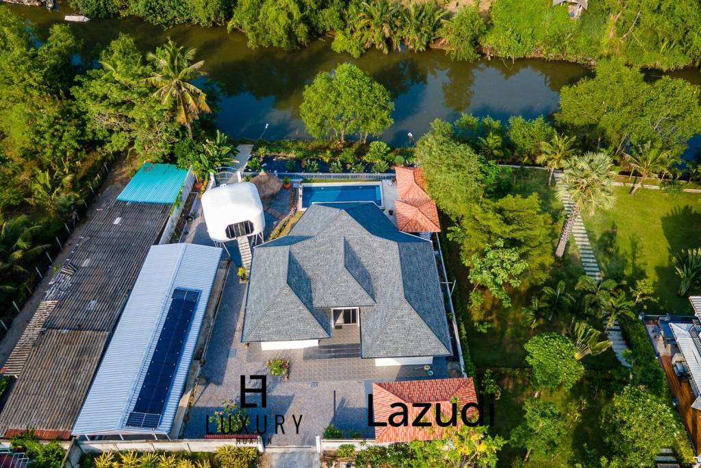 Riverside 4 Bed Modern Private Pool Villa For Sale in Pranburi