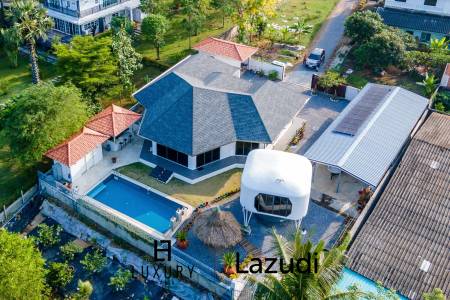 Riverside / Pranburi: Moderne 4 Schlafzimmer Pool Villa