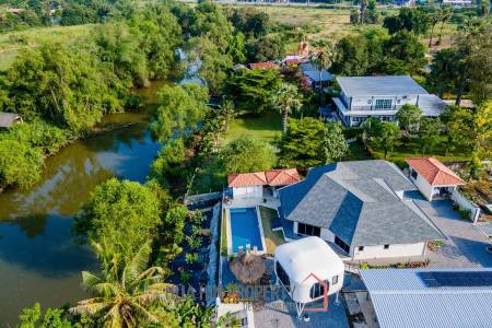 Riverside 4 Bed Modern Private Pool Villa For Sale in Pranburi