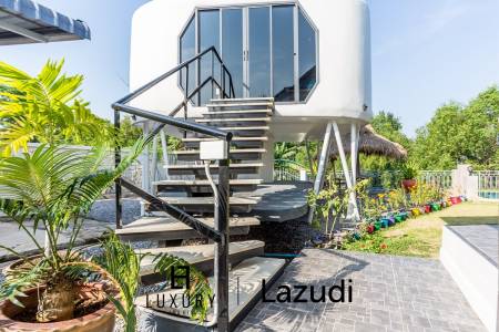 Riverside / Pranburi: Moderne 4 Schlafzimmer Pool Villa