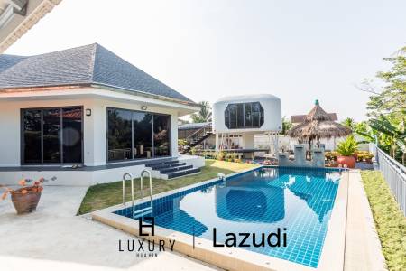 Riverside / Pranburi: Moderne 4 Schlafzimmer Pool Villa