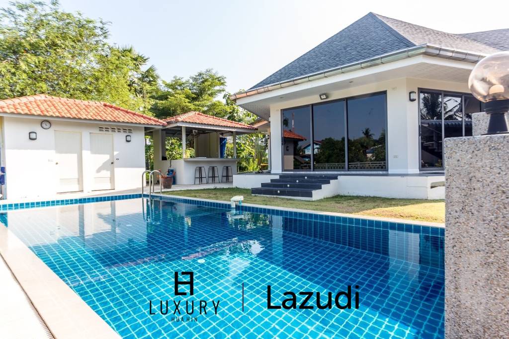 Riverside 4 Bed Modern Private Pool Villa For Sale in Pranburi