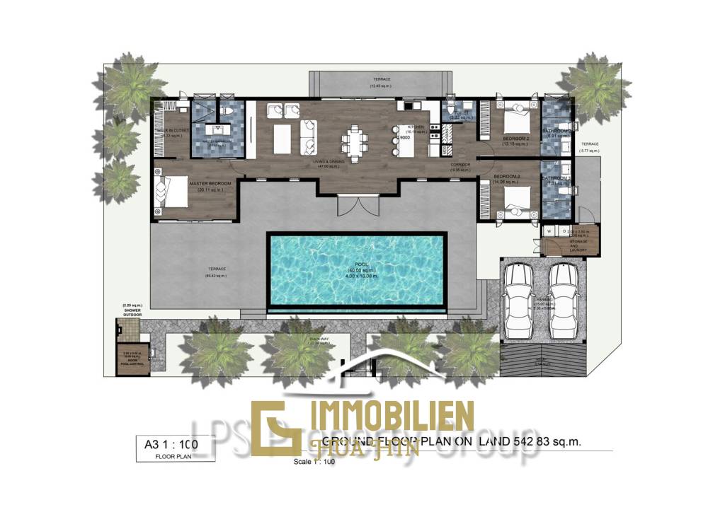 Neues Bauprojekt - modernes Design im Bali-Stil