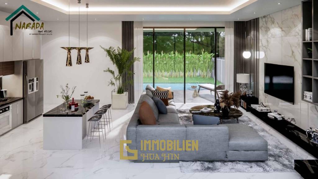 Narada Modern Pool Villas: / Paknampran: Neue moderne 3 Schlafzimmer Pool Villa in Strandnähe