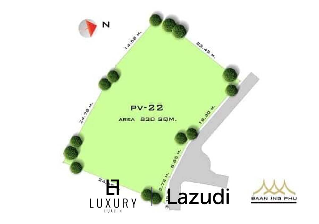 Nice Land Plot for Sale at Baan Ing Phu (830Sqm)