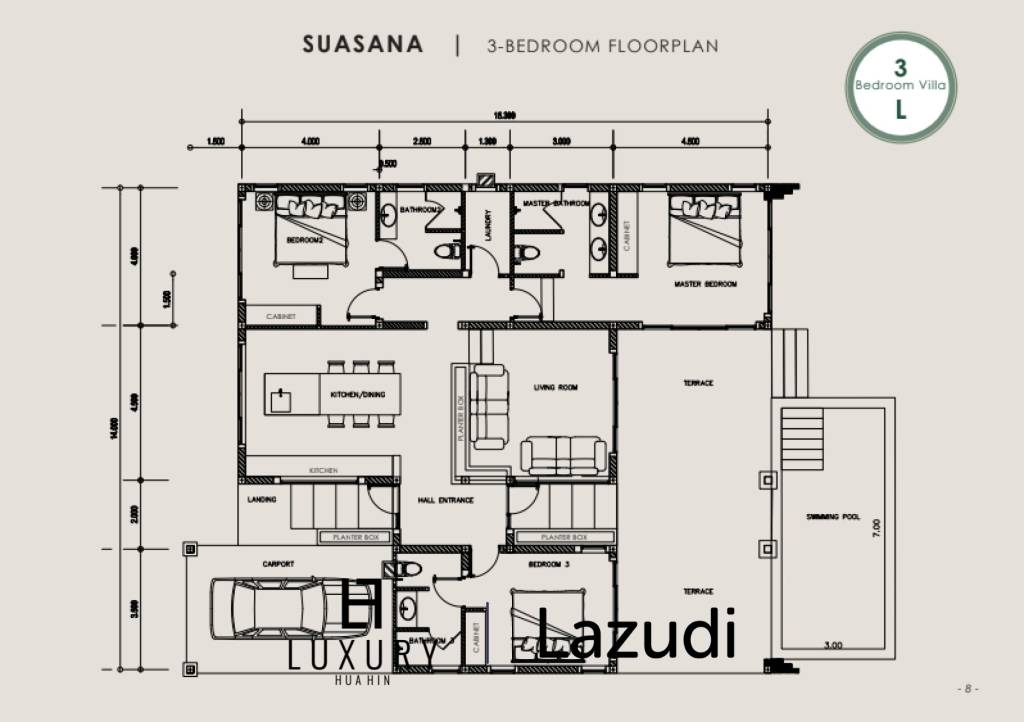 3 Bed 3 Bath 243 SQ.M BelVida Estate Villa Suasana