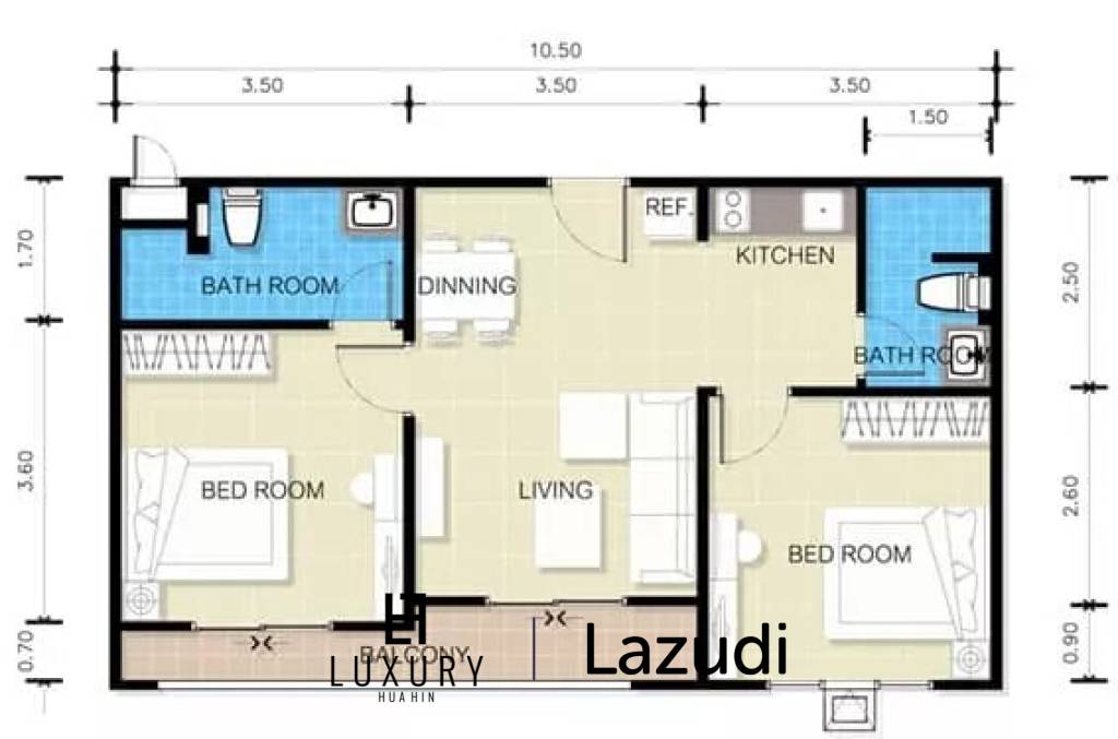 The 88 Condo Hua Hin : 1 Bedroom With Pool View