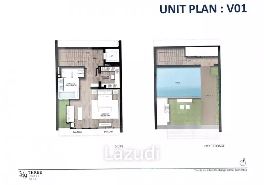 3 Bed 5 Bath 380 SQ.M.Townhouse with Pool 349 Residence