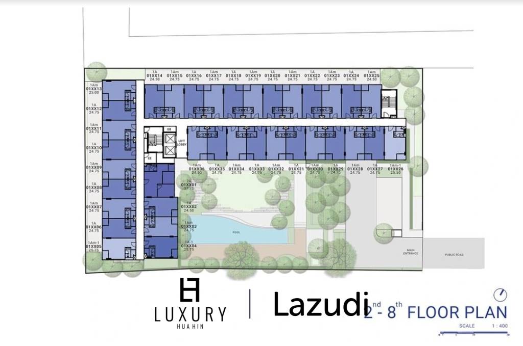 1 ห้องนอน 1 ห้องน้ำ 24.75 ตร.ม. เฮย์ หัวหิน
