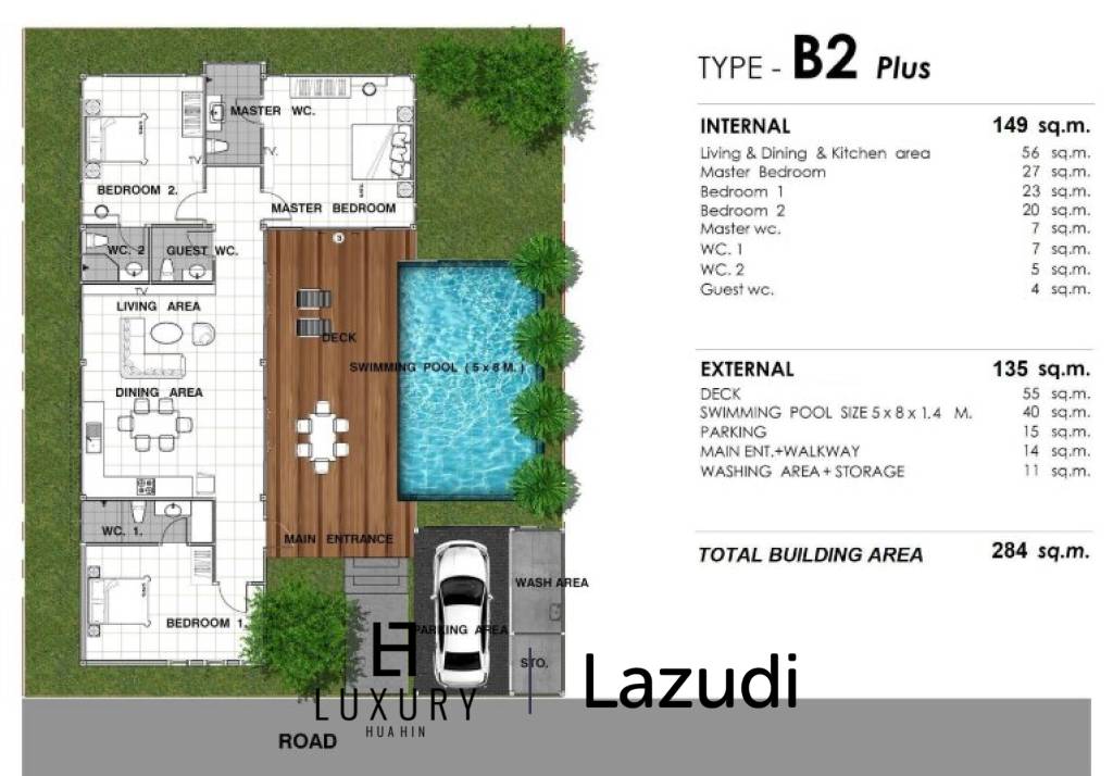 3 Bed 4 Bath Villa 284 SQ.M Panorama Near Black Mountain