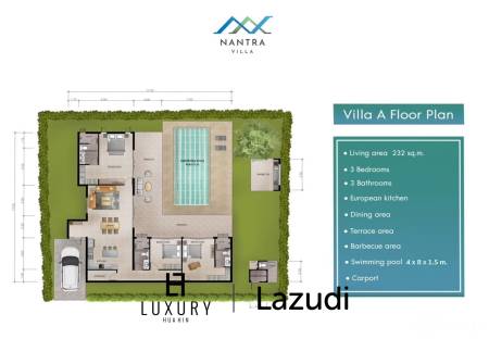 3 Bed 3 Bath 240 SQ.M Villa at Nantra Villa