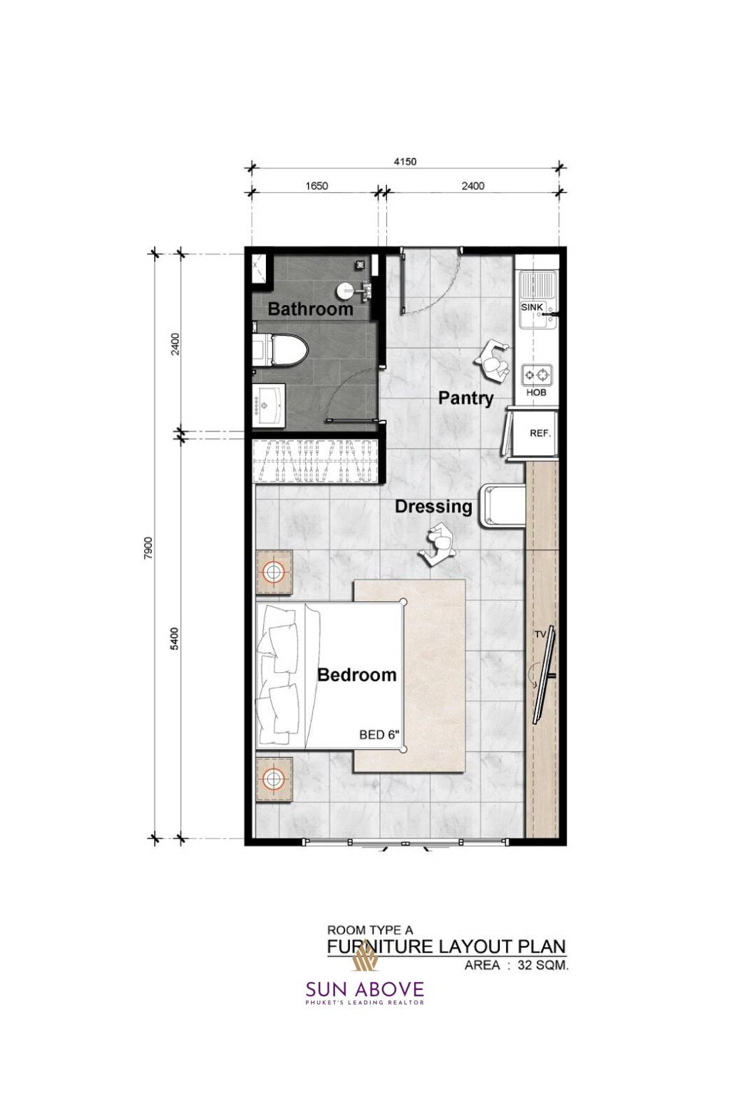 1 Bed 1 Bath 26.2 SQ.M. Utopia Dream