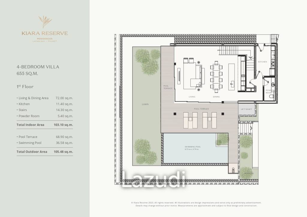 4 Bed 4 Bath 655 SQ.M. Kiara Reserve Residences Layan Bay-Phuket