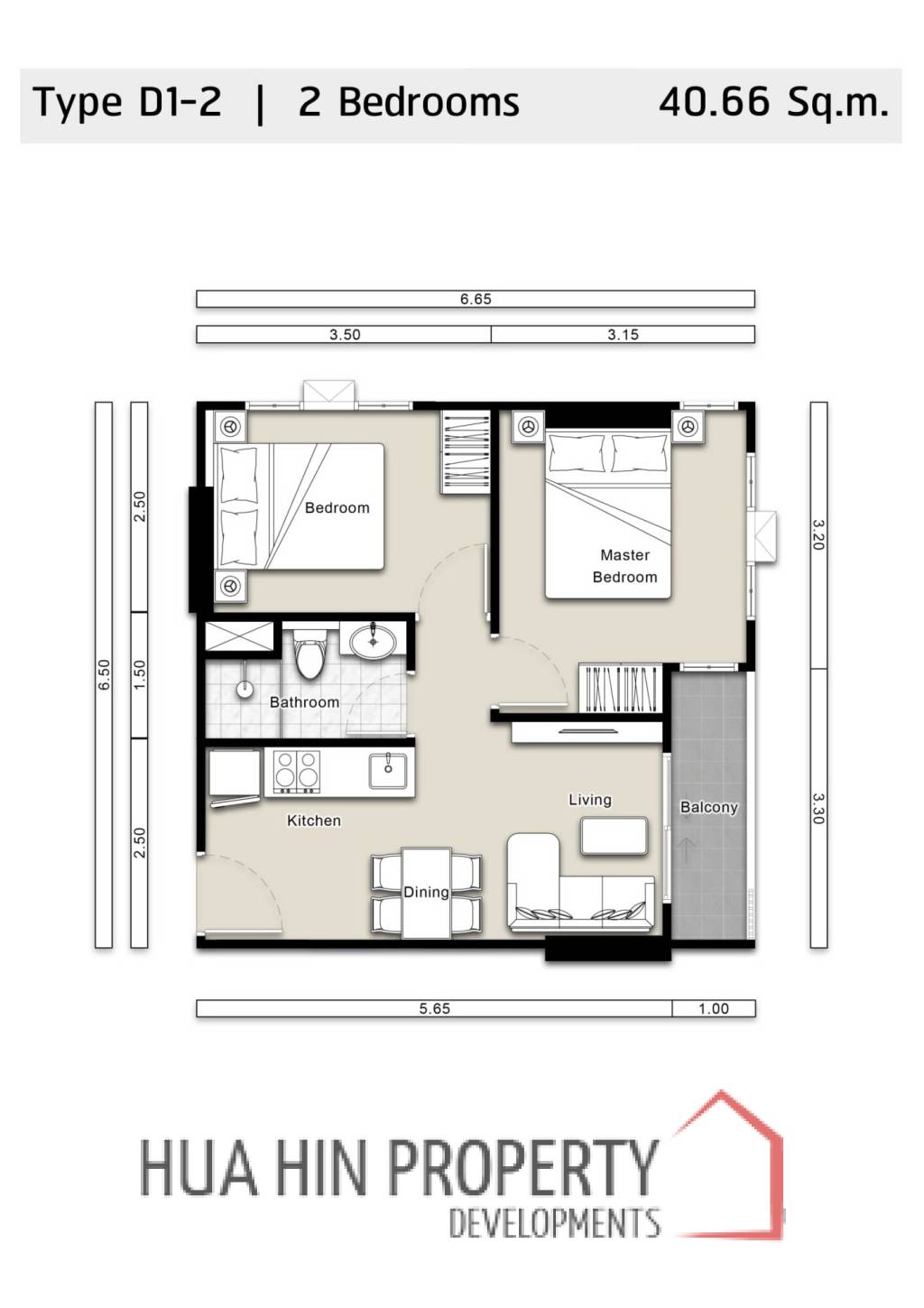 2 Bed 40.20 SQ.M Mira Monte’ Hua Hin 94