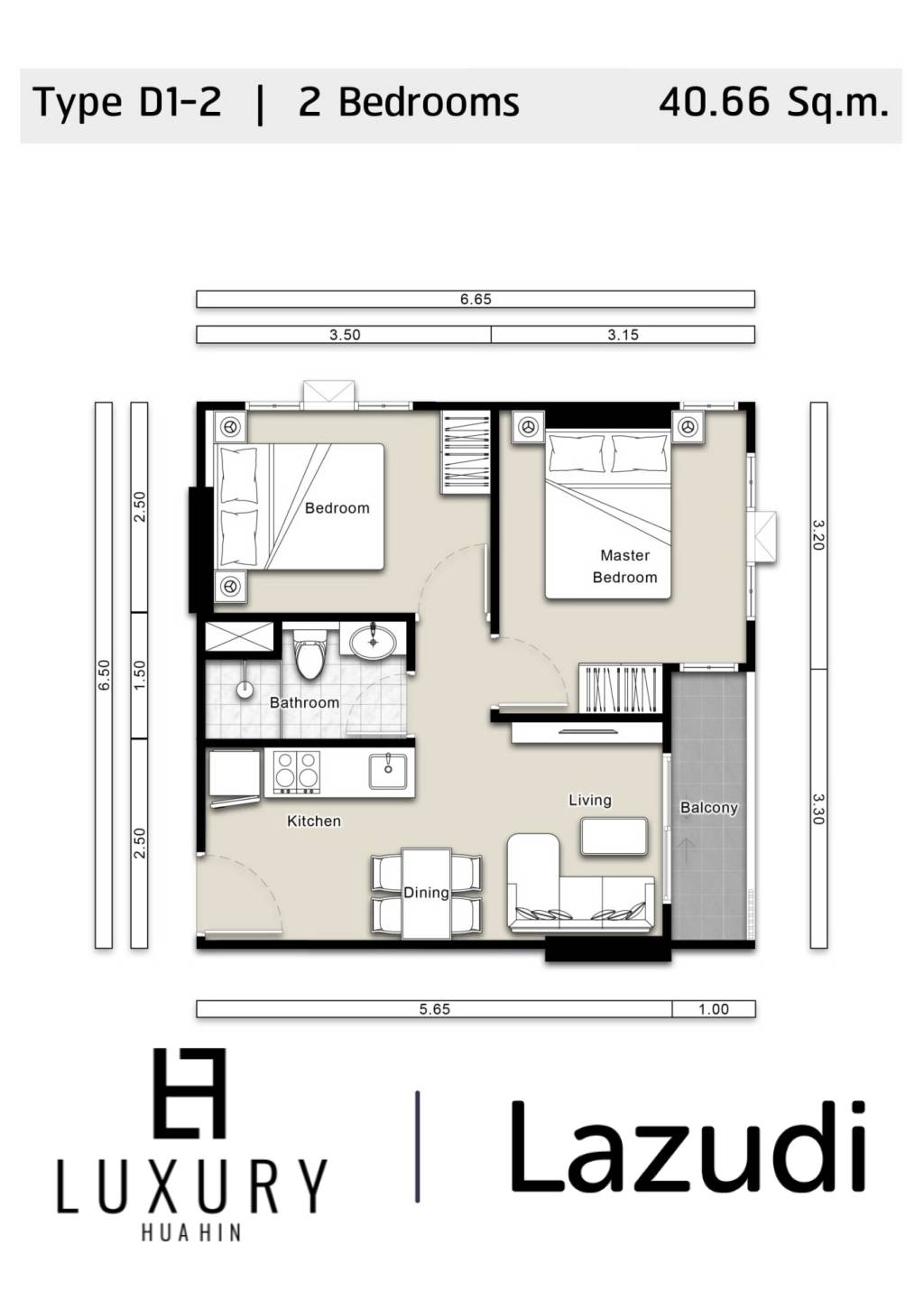 2 Bed 40.20 SQ.M Mira Monte’ Hua Hin 94