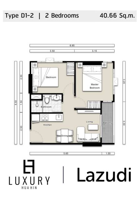 2 Bed 40.20 SQ.M Mira Monte’ Hua Hin 94