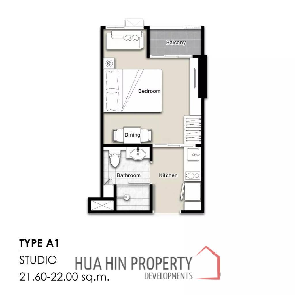 Studio 1 Bath 21.55 SQ.M Mira Monte’ Hua Hin 94