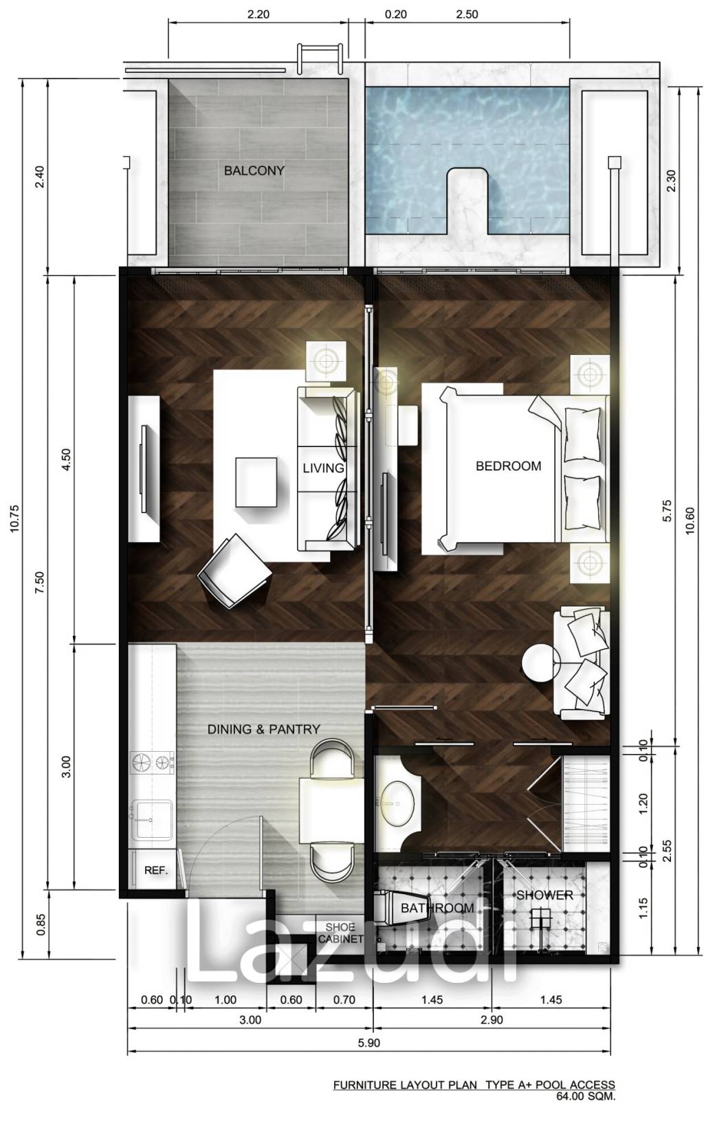 1 Bed 66.92 SQ.M Grand Florida Beachfront Condo Resort Pattaya