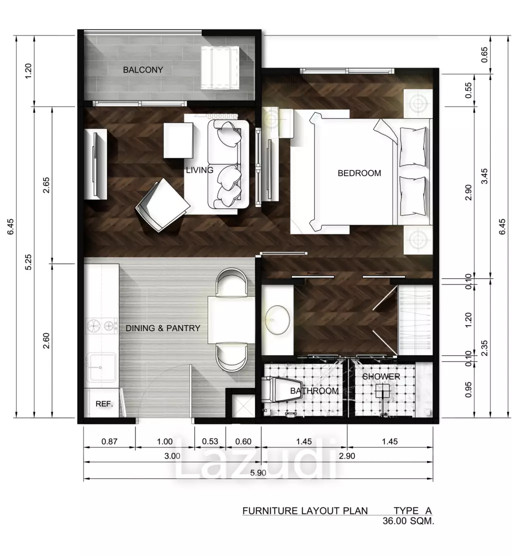 1 Bed 36.07 SQ.M Grand Florida Beachfront Condo Resort Pattaya