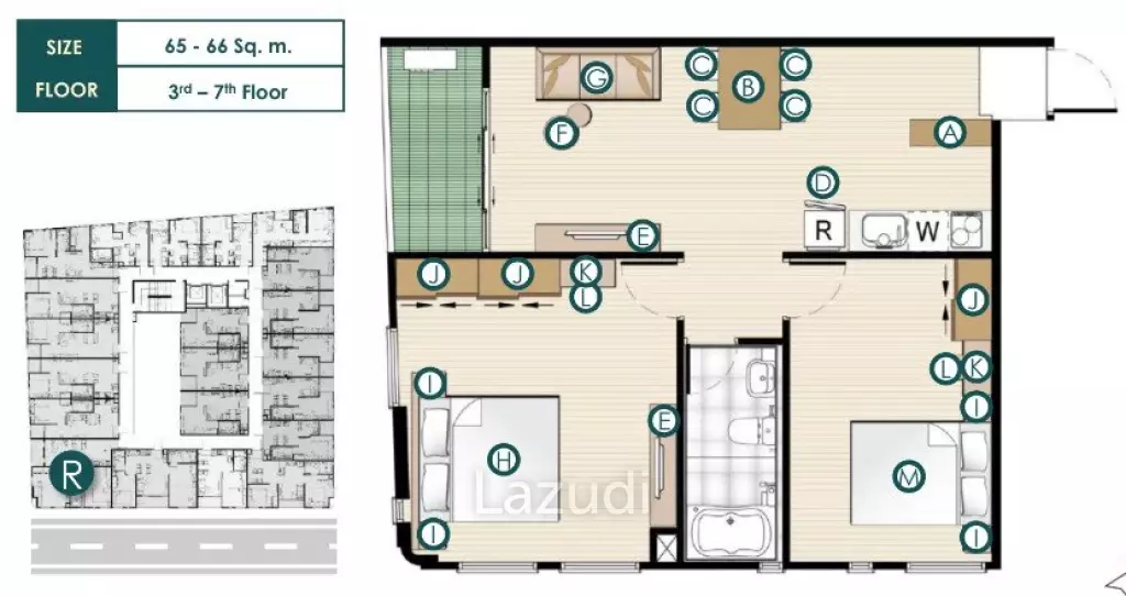 2 Bed 2 Bath 65.05 SQ.M Runesu Thonglor 5