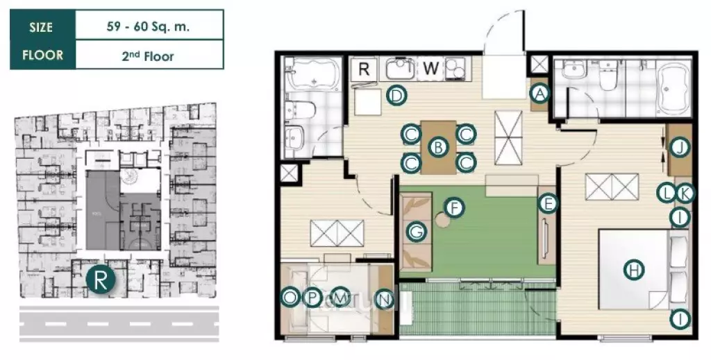 2 Bed 2 Bath 59.04 SQ.M Runesu Thonglor 5