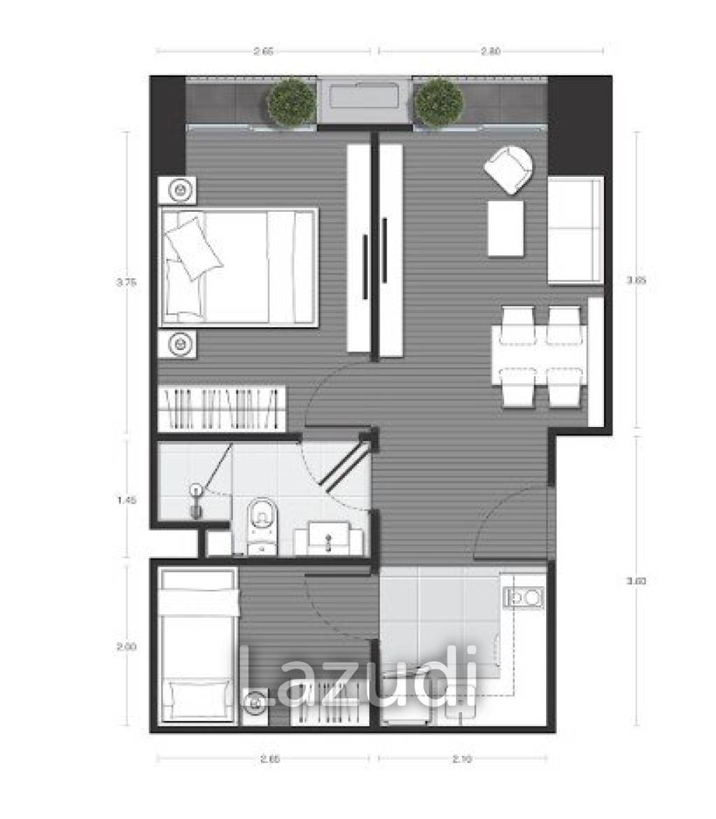 1 Bed Plus 1 Bath 41.46 SQ.M Noble Around Ari