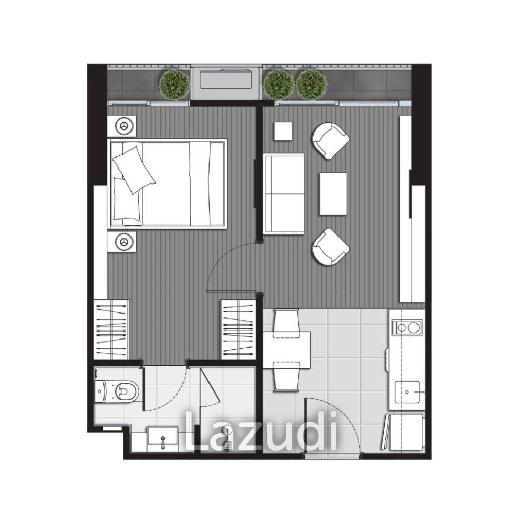1 Bed 1 Bath 34.89 SQ.M Noble Around Ari