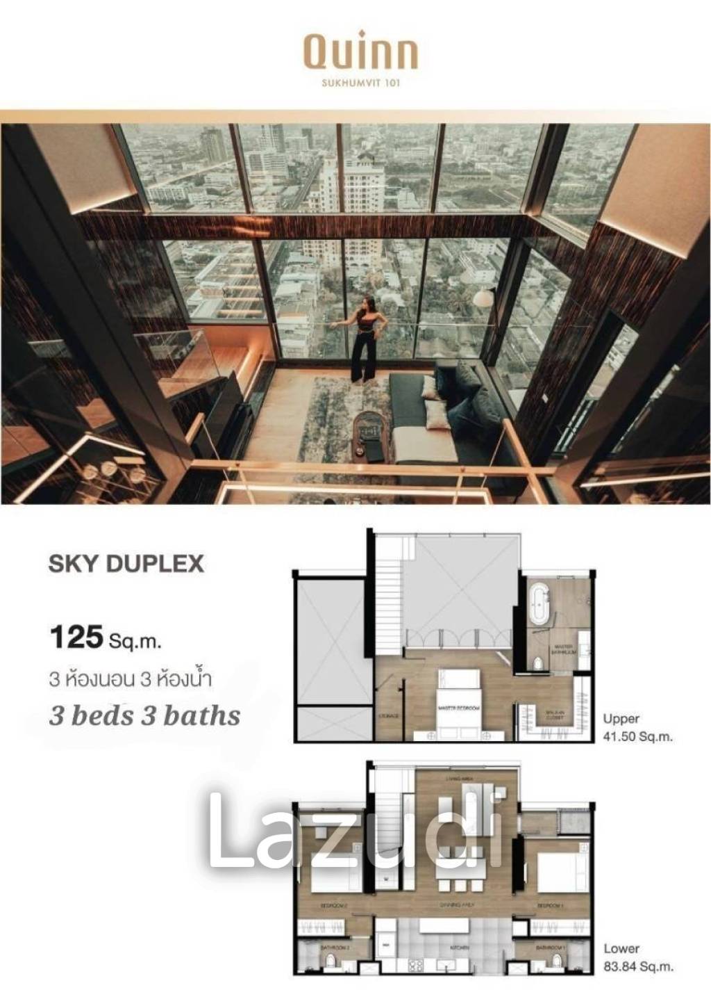 3 Bed 3 Bath 139.09 SQ.M Quinn Sukhumvit 101