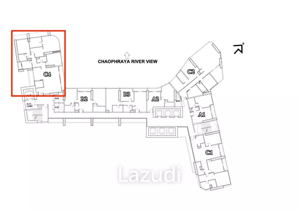 3 Bedrooms 3 Bathrooms 160 Sq.M. Menam Residence