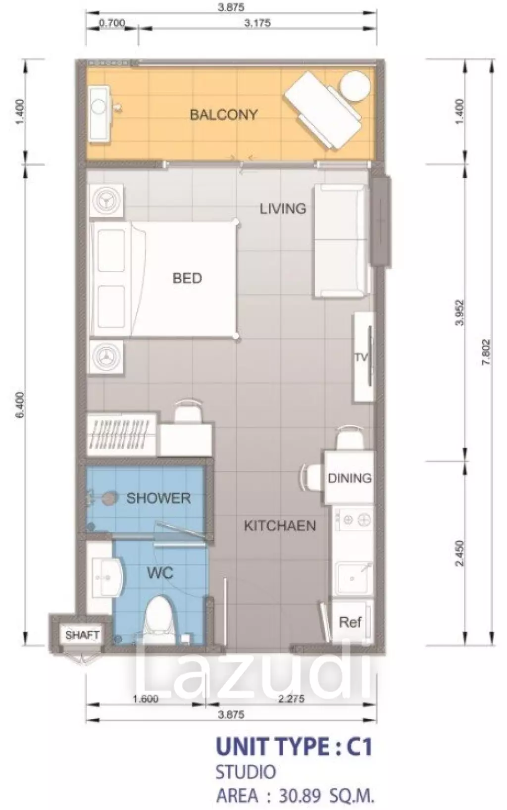 Studio 1 Bath 31.03 SQ.M Whale Marina Condominium