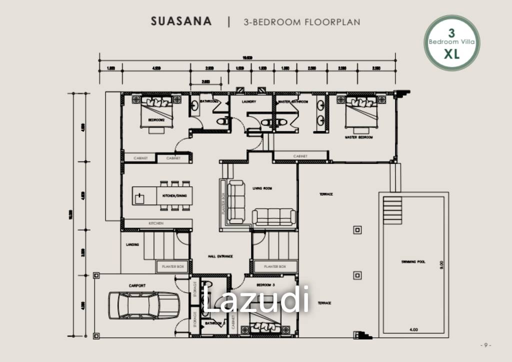 3 Bed 3 Bath 232 SQ.M BelVida Estate Villa Suasana