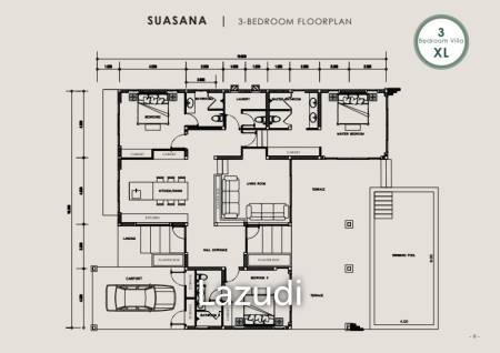 3 Bed 3 Bath 232 SQ.M BelVida Estate Villa Suasana