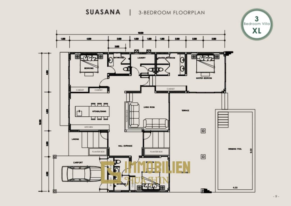 3 Bed 3 Bath 232 SQ.M BelVida Estate Villa Suasana