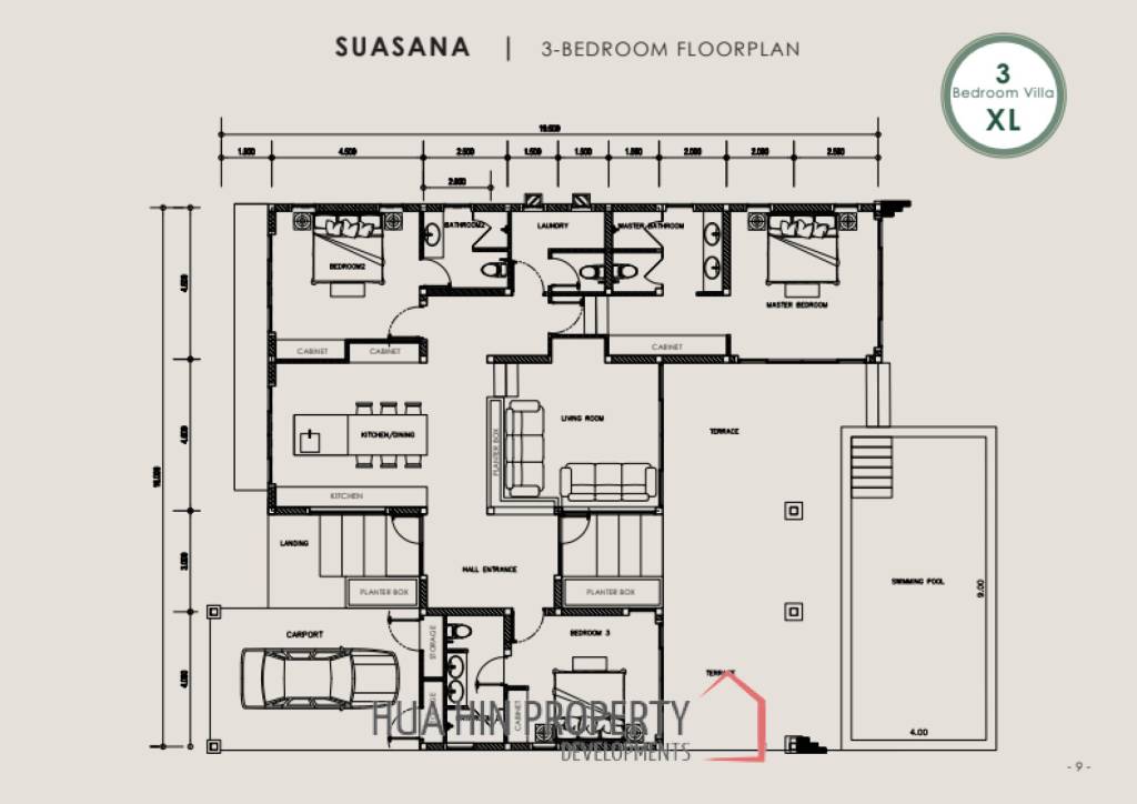 3 Bed 3 Bath 232 SQ.M BelVida Estate Villa Suasana