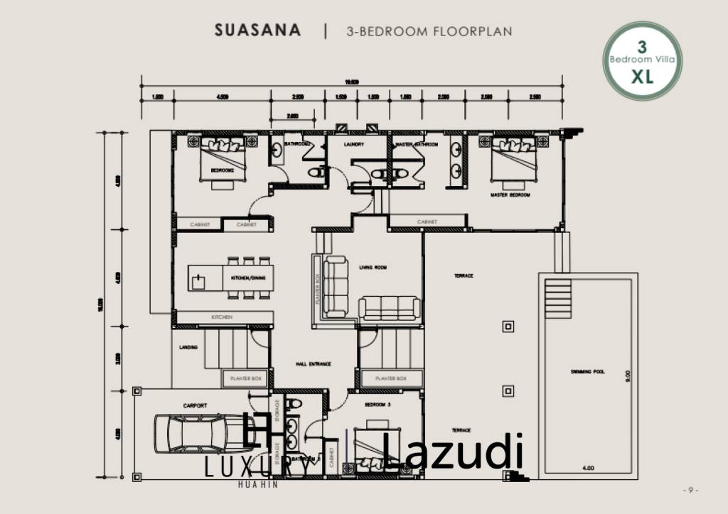 3 Bed 3 Bath 232 SQ.M BelVida Estate Villa Suasana