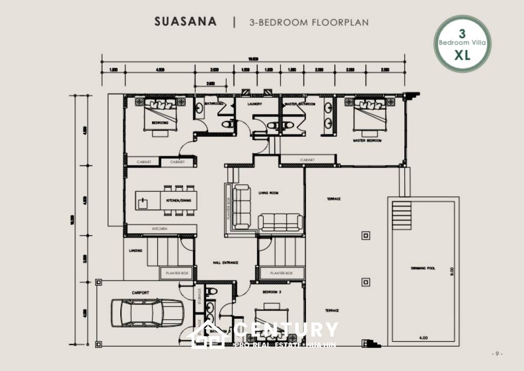 722 Kvm 3 Seng 3 Bad Villa for Salg