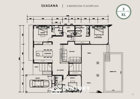 722 Kvm 3 Seng 3 Bad Villa for Salg
