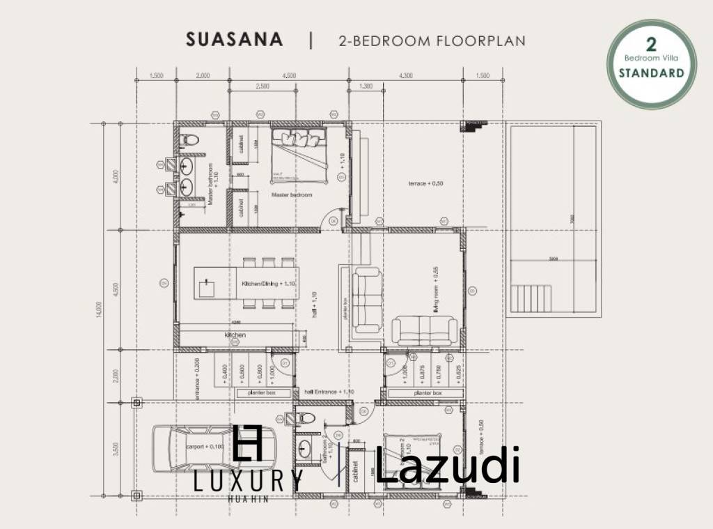 2 Bed 2 Bath 180 SQ.M BelVida Estate Villa Suasana