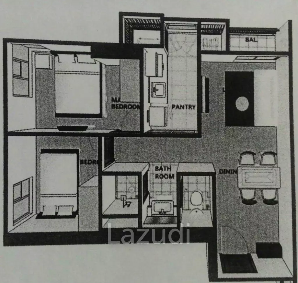 48 sqm high-floor condo at Centric Ari Station Phaya Thai Bangkok